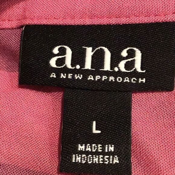 A.N.A. Pink Striped Button Up Lightweight Roll tab Long Sleeve Blouse- NEW - Picture 12 of 13